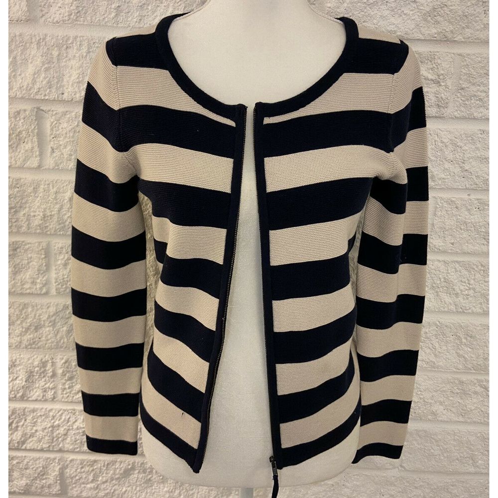 Pure Collection Zip Up Knit Sweater